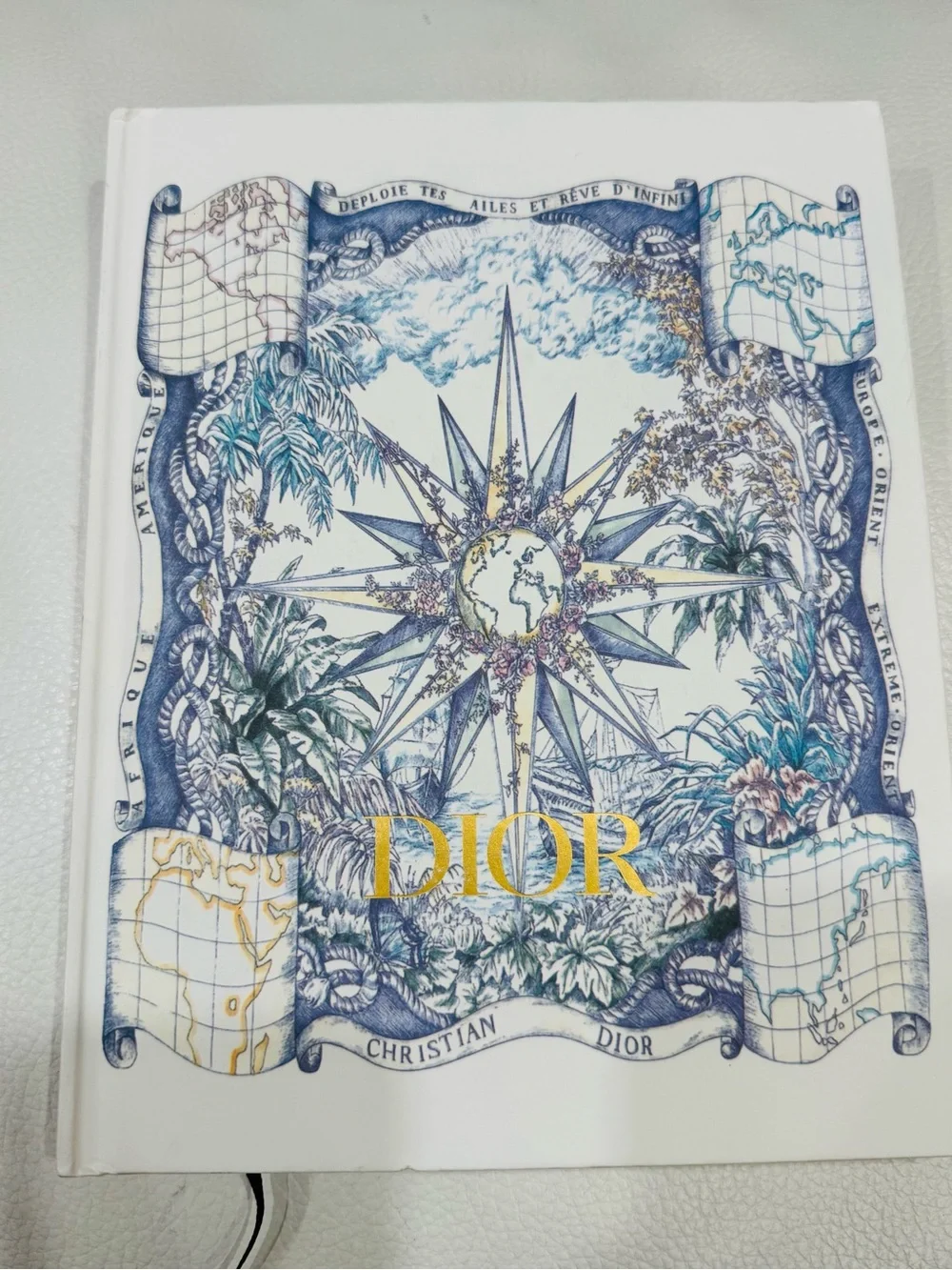 Dior blue print notebook with gold edge papers